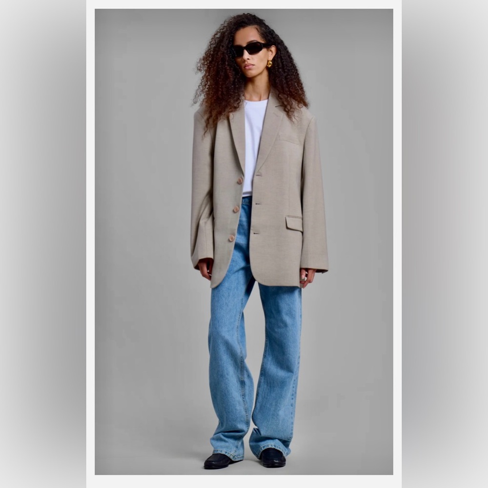 NWT The Frankie Shop Gelso Oversized Blazer Taupe Melange XS sand color new - Picture 10 of 15